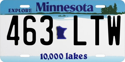 MN license plate 463LTW