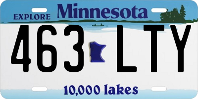 MN license plate 463LTY