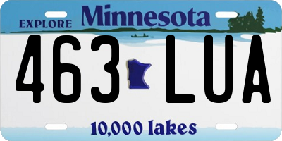 MN license plate 463LUA