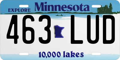 MN license plate 463LUD