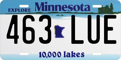 MN license plate 463LUE