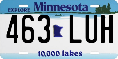 MN license plate 463LUH