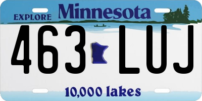MN license plate 463LUJ