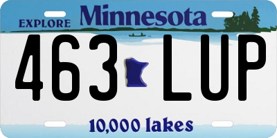 MN license plate 463LUP