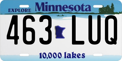 MN license plate 463LUQ