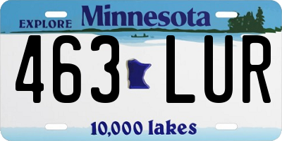 MN license plate 463LUR