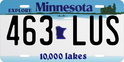 MN license plate 463LUS