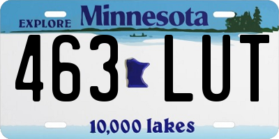 MN license plate 463LUT