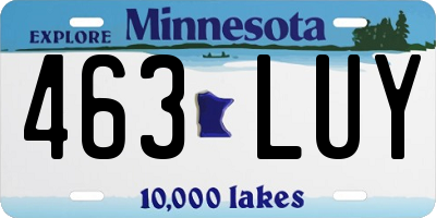 MN license plate 463LUY