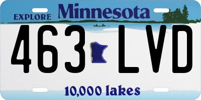MN license plate 463LVD