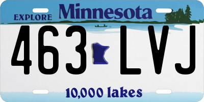 MN license plate 463LVJ