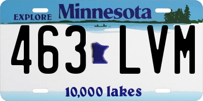 MN license plate 463LVM