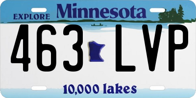 MN license plate 463LVP