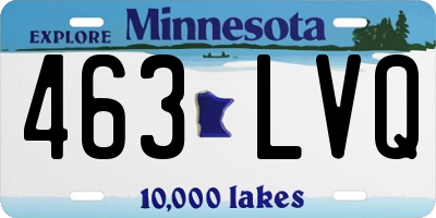 MN license plate 463LVQ