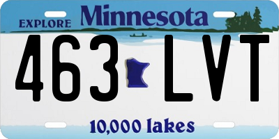 MN license plate 463LVT