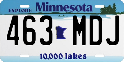 MN license plate 463MDJ