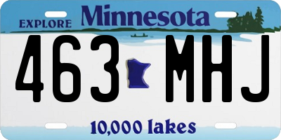 MN license plate 463MHJ