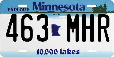 MN license plate 463MHR