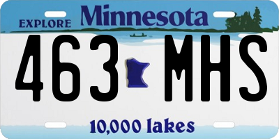 MN license plate 463MHS