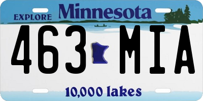 MN license plate 463MIA