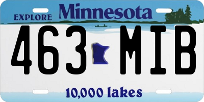 MN license plate 463MIB