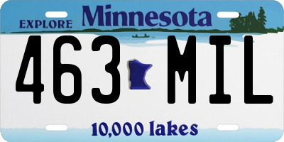 MN license plate 463MIL