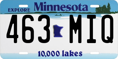 MN license plate 463MIQ