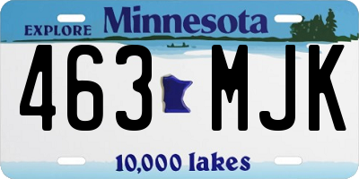 MN license plate 463MJK
