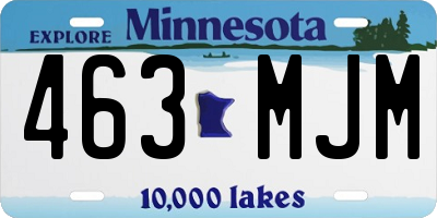 MN license plate 463MJM