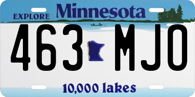 MN license plate 463MJO