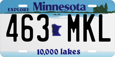 MN license plate 463MKL