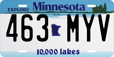 MN license plate 463MYV