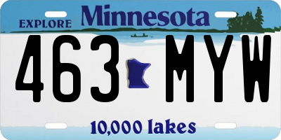 MN license plate 463MYW
