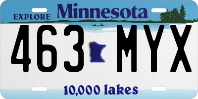 MN license plate 463MYX