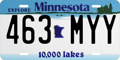 MN license plate 463MYY