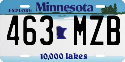 MN license plate 463MZB