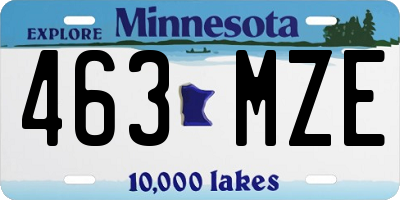 MN license plate 463MZE