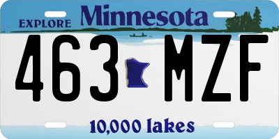 MN license plate 463MZF
