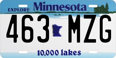 MN license plate 463MZG