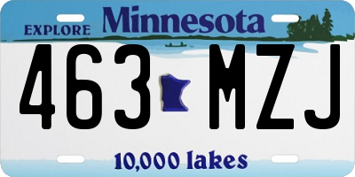 MN license plate 463MZJ