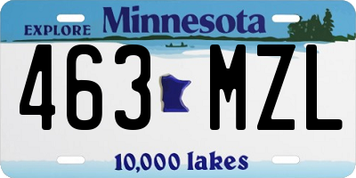 MN license plate 463MZL