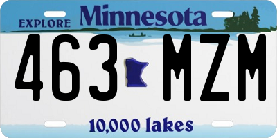 MN license plate 463MZM