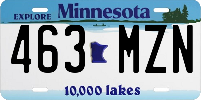 MN license plate 463MZN