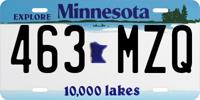 MN license plate 463MZQ