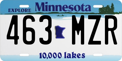 MN license plate 463MZR
