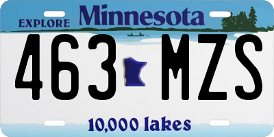 MN license plate 463MZS