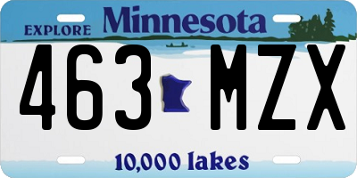 MN license plate 463MZX
