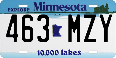 MN license plate 463MZY