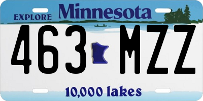 MN license plate 463MZZ
