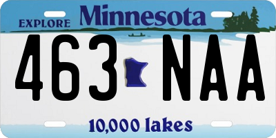 MN license plate 463NAA